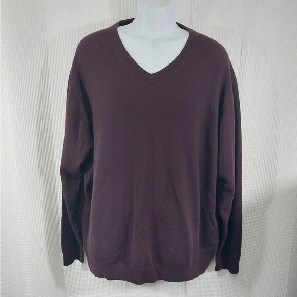 NWOT! HART, SCHAFFNER & MARX! 100% MERINO WOOL BURGUNDY V-NECK SWEATER! SZ 3X - Picture 2 of 9